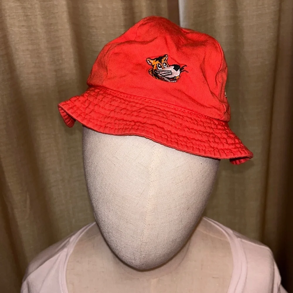 Toddler Boys Zoo Animal Bucket Hat Orange with Elastic Strap